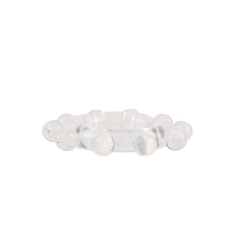 Power Enhancer Ring Clear for lasting performance with textured bubbles for added stimulation and support.