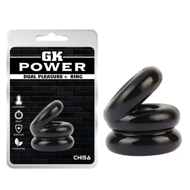Affordable quality Stacked Dual Pleasure Ring Black  from GK Power by Discreet Intimate Essentials with Discreet Delivery 