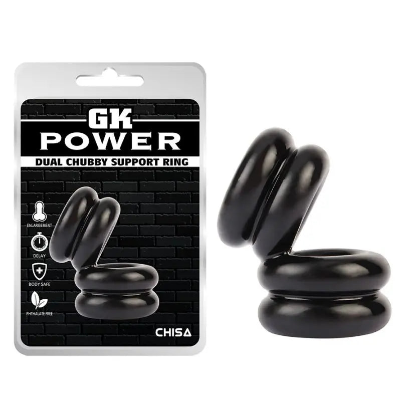 Affordable quality Double Stacked Dual Pleasure Ring Black  from GK Power by Discreet Intimate Essentials with Discreet Delivery 