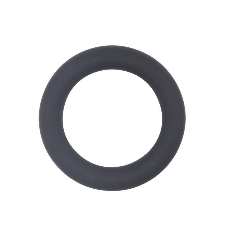 black silicone cock ring for a secure and comfortable fit, enhancing size and presentation.