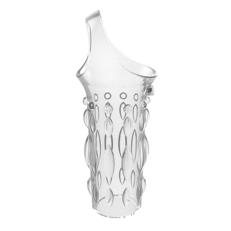 Clear power cage restraint featuring a textured surface for enhanced sensation and secure fit.
