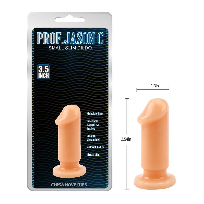 Small realistic cock plug in 3.5in size, crafted from T-Skin, ideal for beginners and anal training.