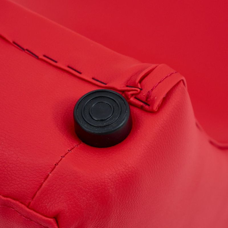 Close-up view of the Kama Sutra Halo Arc Love Lounge Red showing its smooth surface and design details.