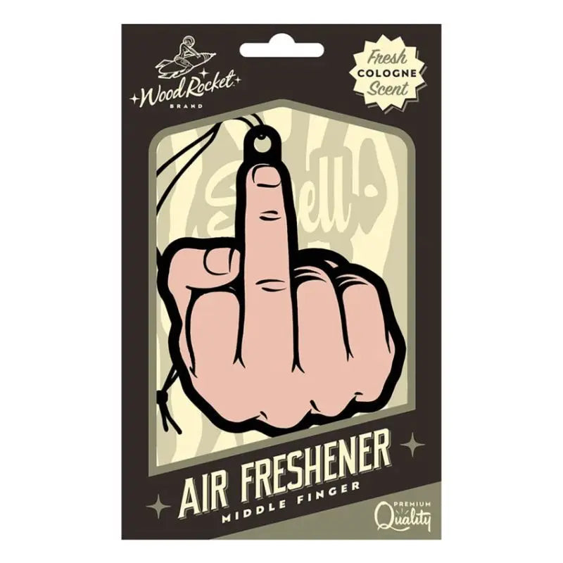 Middle Finger Air Freshener Peach Wood Rocket Discreet Intimate Essentials.