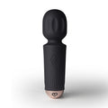 Rechargeable silicone mini wand with soft silicone head and sleek design for targeted pleasure.