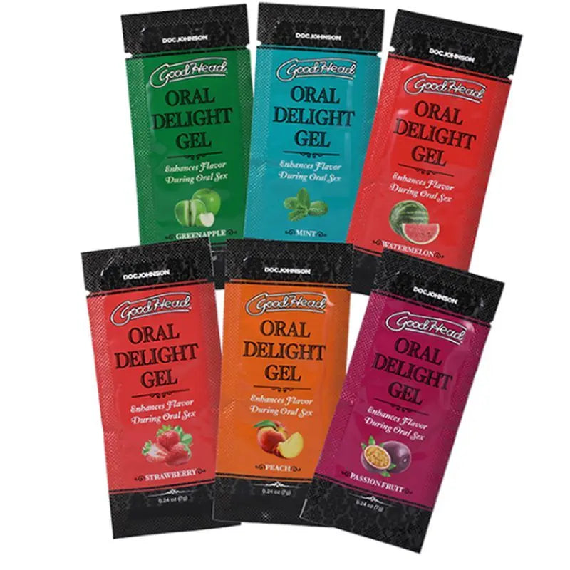 GoodHead Oral Delight Gel 6 Pc Fruity GoodHead Discreet Intimate Essentials.