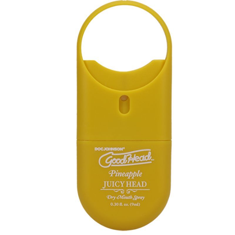 GoodHead Juicy Head Spray To-Go Pineapple 9ml bottle for instant moisture and fresh breath during intimate moments.