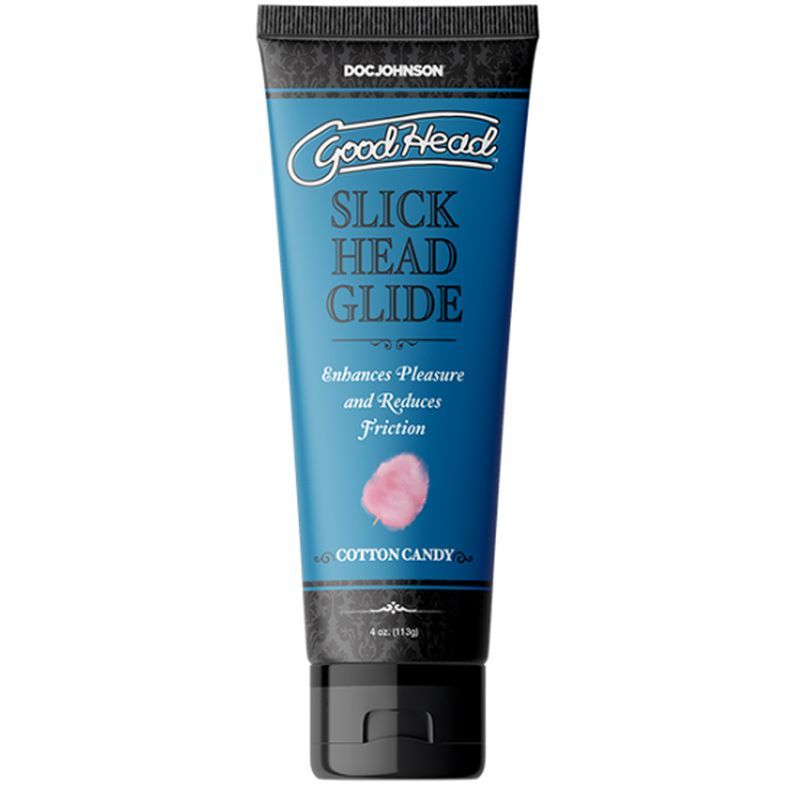 GoodHead Slick Head Glide Cotton Candy 4 oz/113g, water-based glide enhances pleasure and reduces friction.
