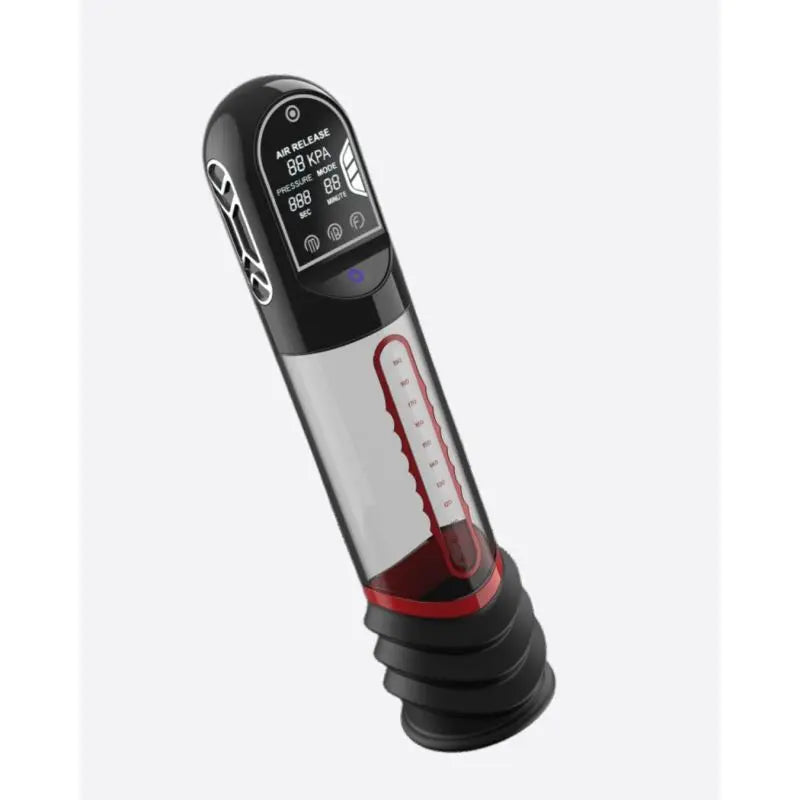 Affordable quality ISP90 Curve Infrared Automatic LCD Penis Pump Red  from Peak Performa by Discreet Intimate Essentials with Discreet Delivery 