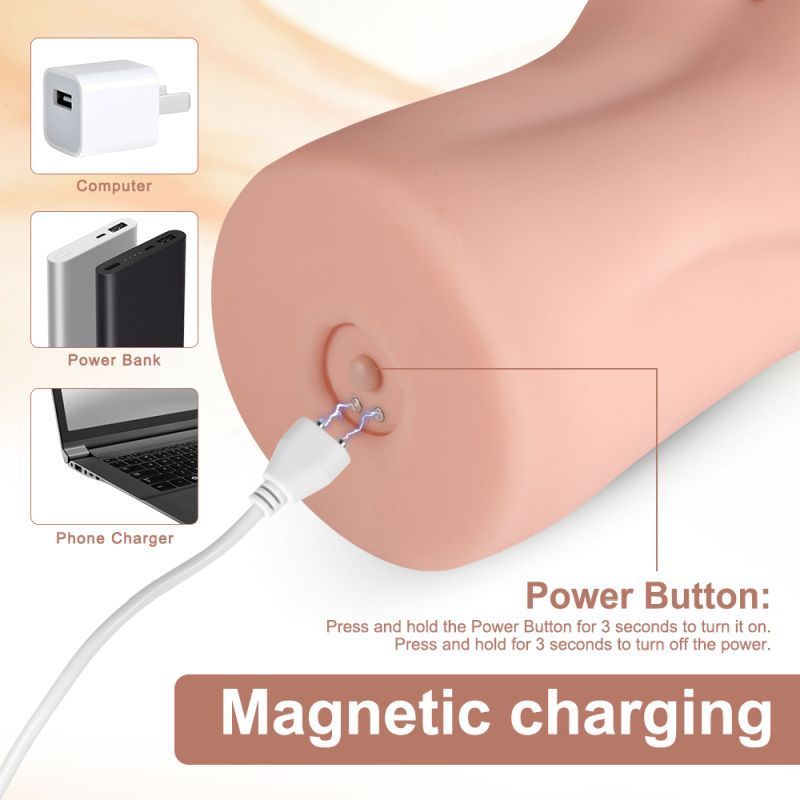 Agatha Realistic Vibrating Vaginal Masturbator with magnetic charging feature for easy power connectivity.
