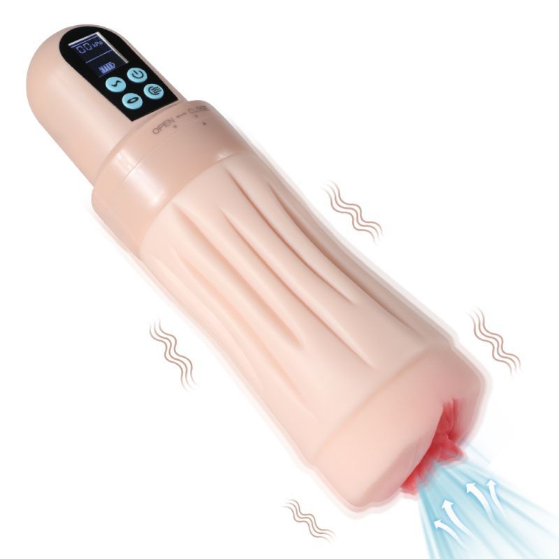Suctroker Dual Density Vibrating Sucking Vaginal Masturbator V3 showcasing dual density vibrating masturbator design and features.