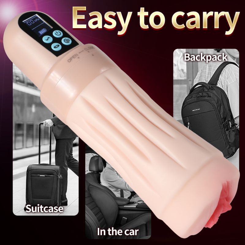Suctroker Dual Density Vibrating Sucking Vaginal Masturbator V3, easy to carry in suitcase or backpack, ideal for travel.