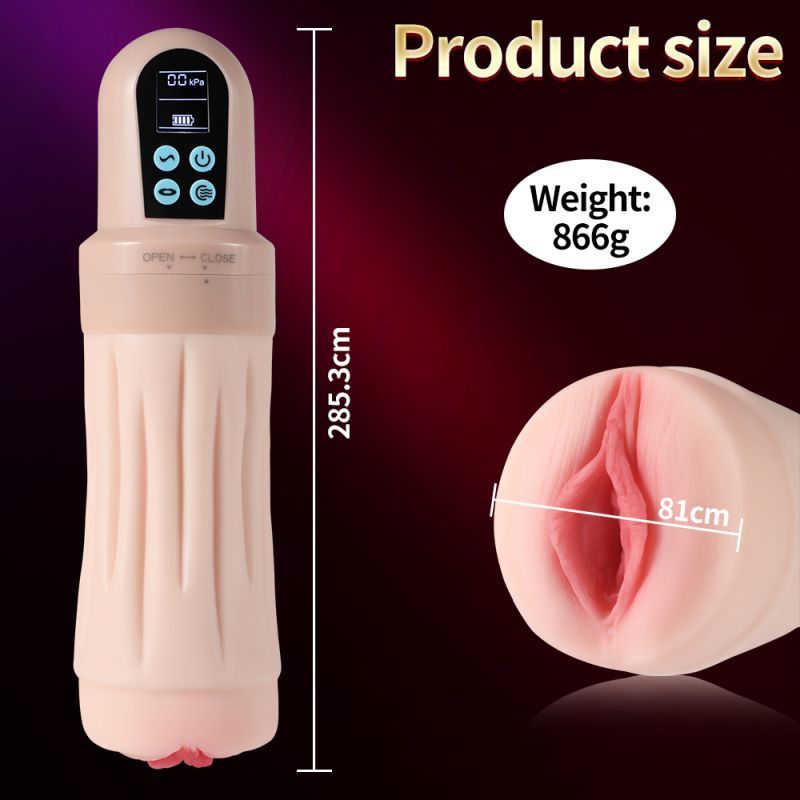 Suctroker Dual Density Vibrating Sucking Vaginal Masturbator V3 product size and weight specifications