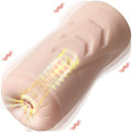 Suctroker Dual Density Vibrating Sucking Vaginal Masturbator V1 showcasing textured inner tunnel and vibration features.