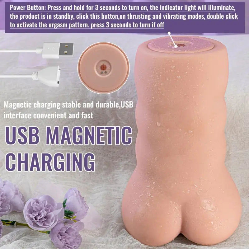 Sora App Controlled Thrusting Vibrating Realistic Vaginal Masturbator XISE Discreet Intimate Essentials.