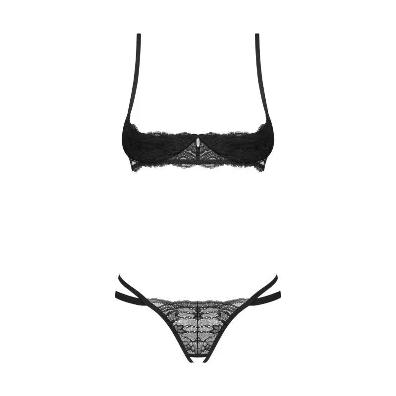 Nutris 2 Pc Crotchless Bra Panty Set Obsessive Discreet Intimate Essentials.