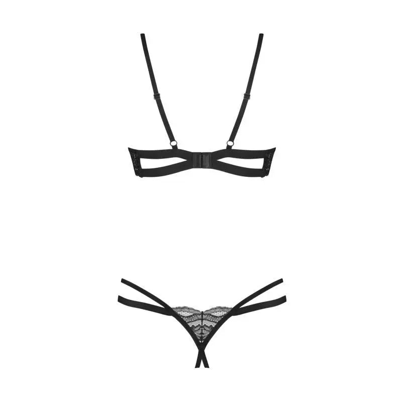Nutris 2 Pc Crotchless Bra Panty Set Obsessive Discreet Intimate Essentials.