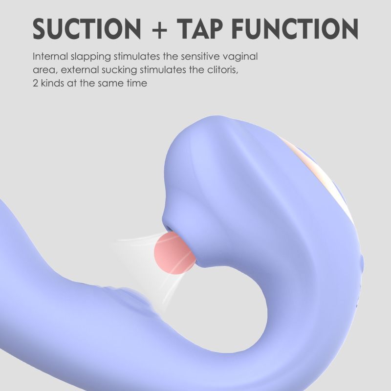 C shaped air pulse vibrator with suction and tap function for versatile stimulation.