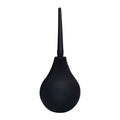 Silicone anti backflow douche 224ml with black squeezable bulb and nozzle for anal hygiene.
