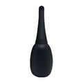 Silicone anal douche with a sleek black design, featuring a soft bulb and a tapered nozzle for easy use.