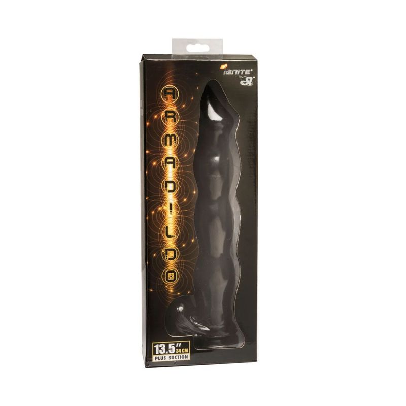 Affordable quality Giant Armadildo with Suction Cup and Balls Black  from Si Novelties by Discreet Intimate Essentials with Discreet Delivery 