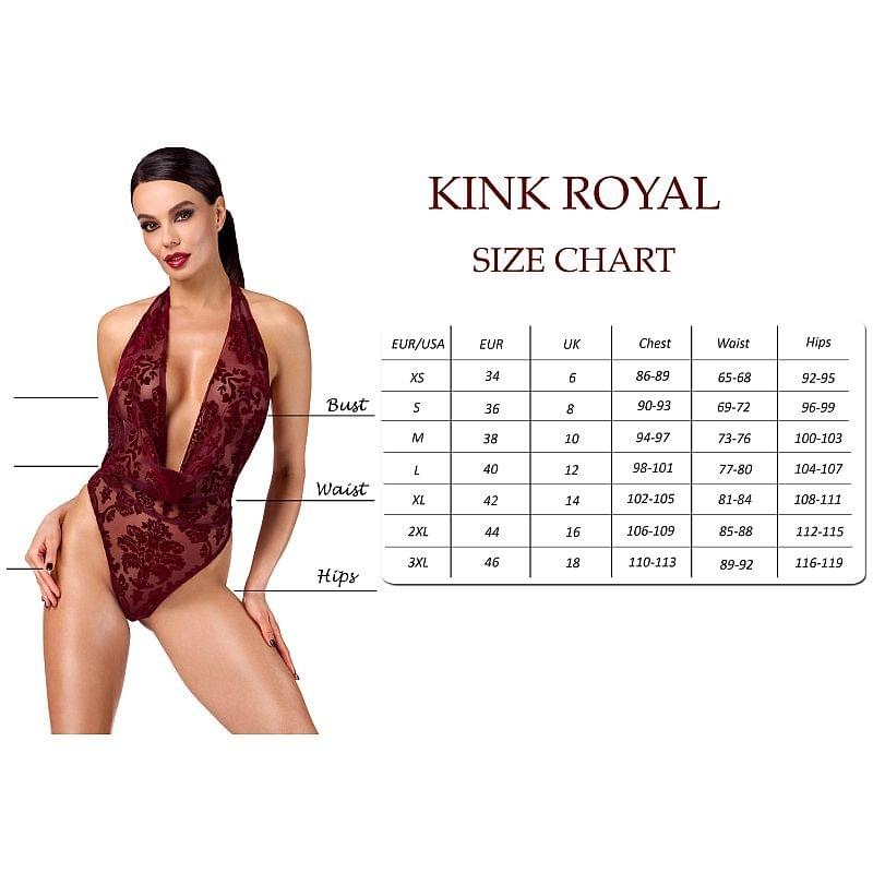 Kink Royal V Neck Catsuit Red Noir Discreet Intimate Essentials.