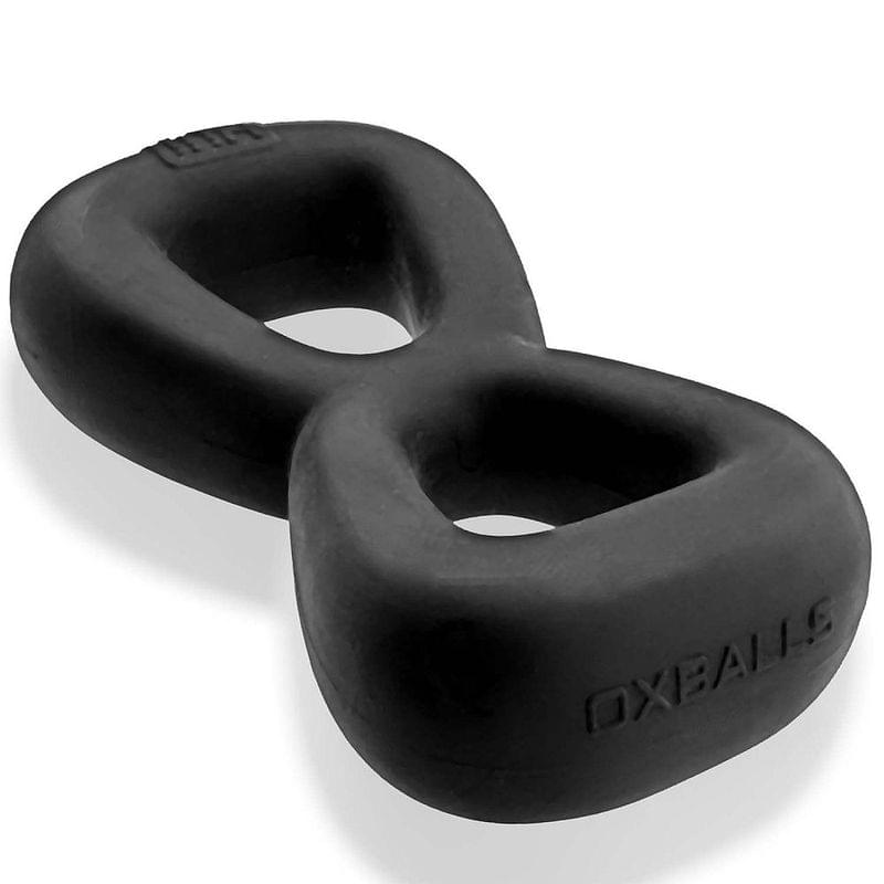Boomerang Double Cockring Ball Stretcher Black by Hunkyjunk from Discreet Intimate Essentials for  Adult Toys, quality products at discount affordable prices.