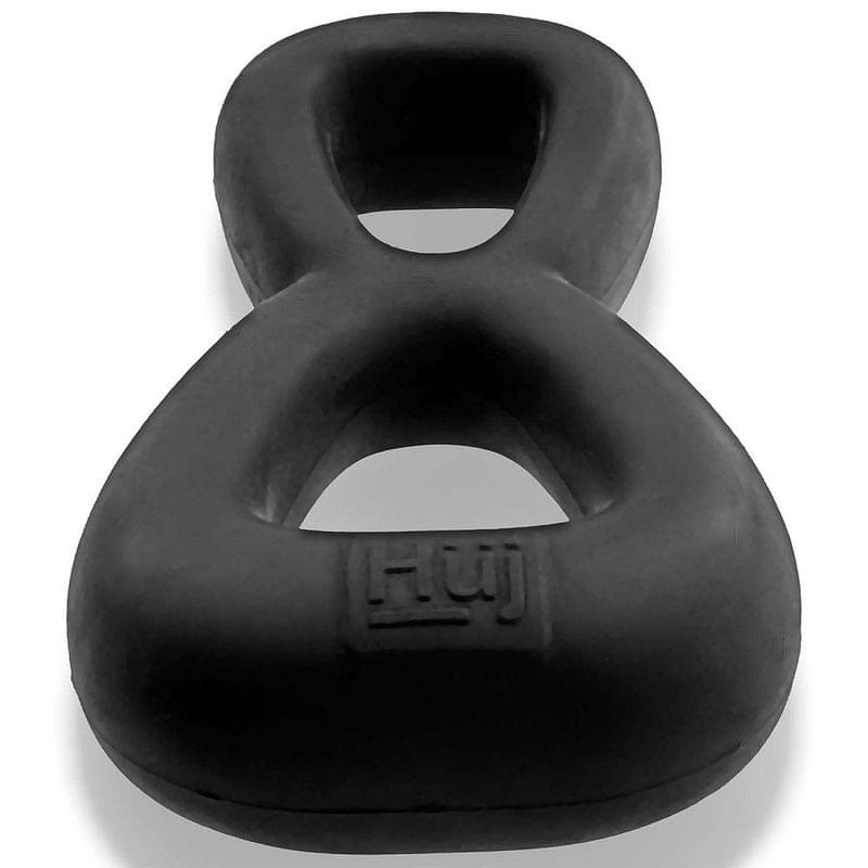 Boomerang Double Cockring Ball Stretcher Black by Hunkyjunk from Discreet Intimate Essentials for  Adult Toys, quality products at discount affordable prices.