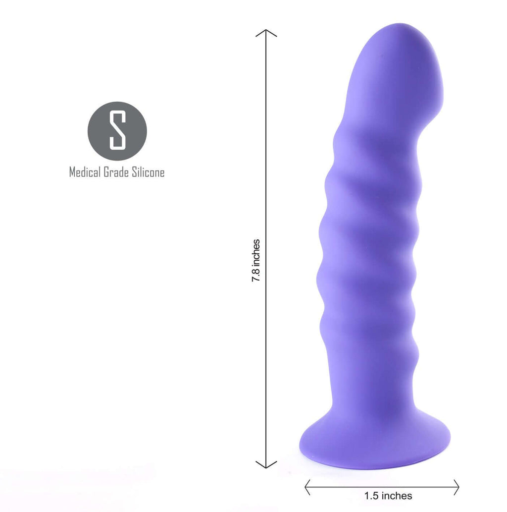 Luxury silicone suction cup dong in purple, made from 100% medical-grade silicone with a strong suction base.