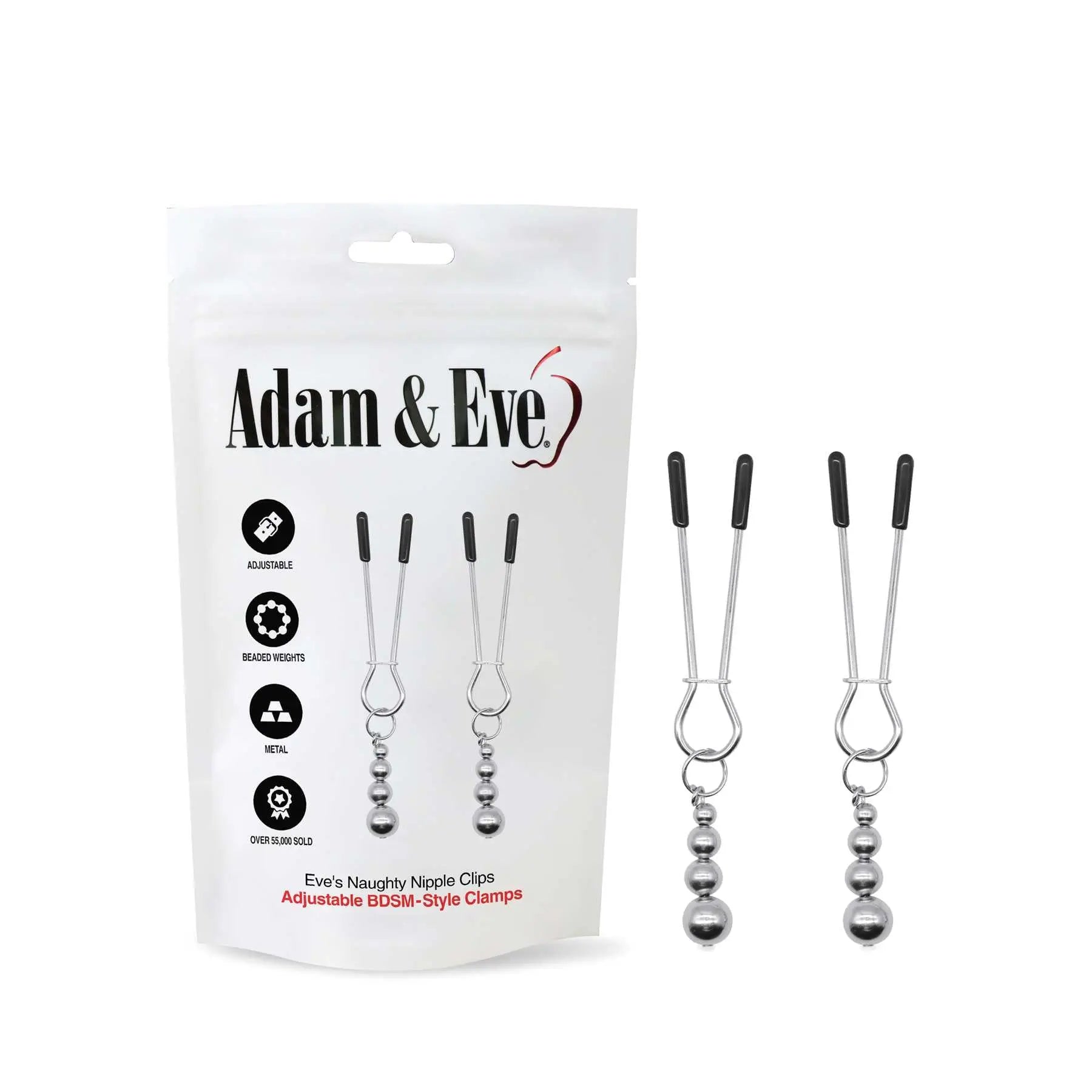 Adam & Eve Eve's Naughty Nipple Clips - Set of 2 Adam & Eve Discreet Intimate Essentials.