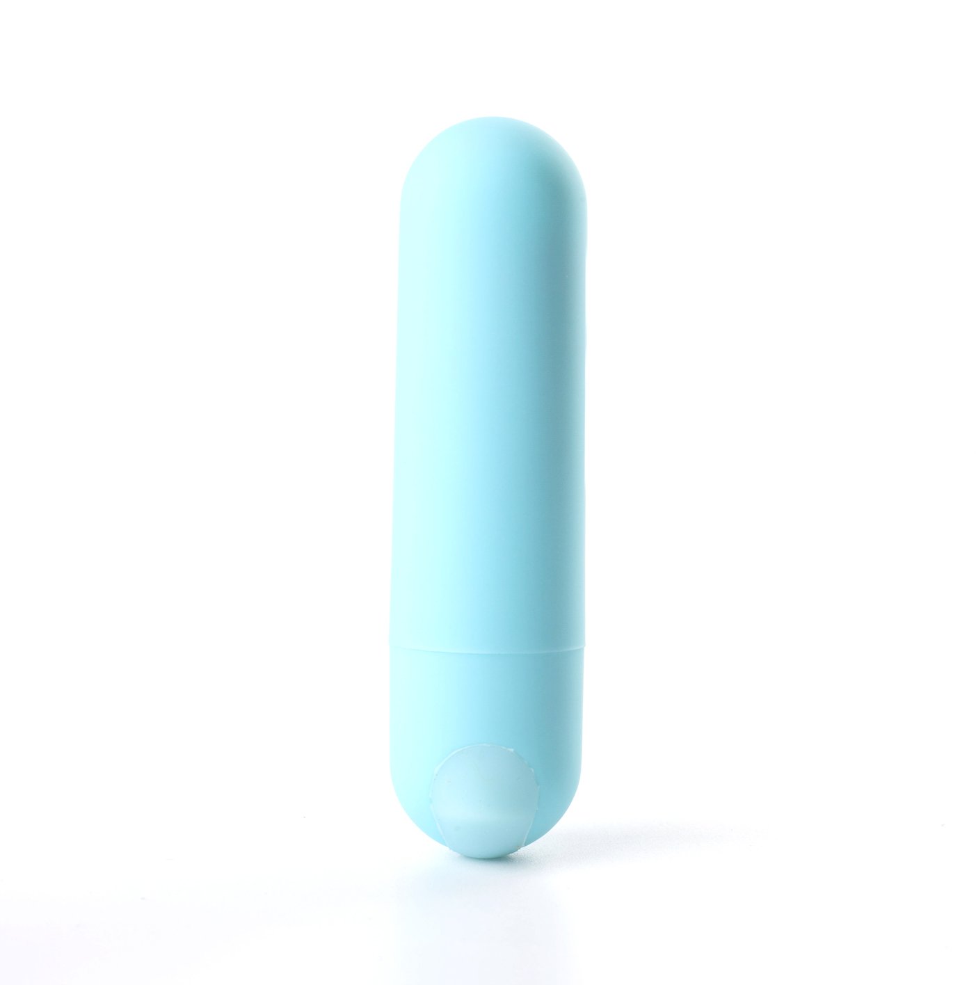 USB rechargeable mini bullet vibrator in teal blue color, compact and discreet design for everyday use.