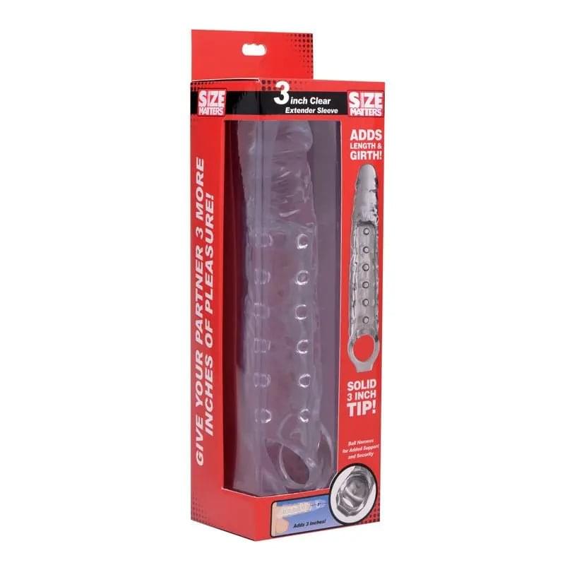 3in Extender Sleeve Clear Size Matters Discreet Intimate Essentials.