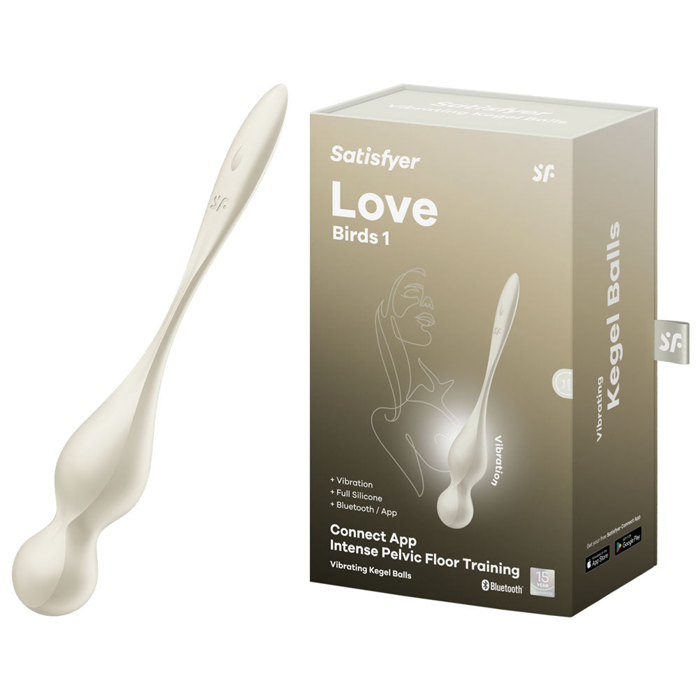 Satisfyer Love Birds 1 USB rechargeable pelvic floor trainer with Connect App and vibrating kegel balls.