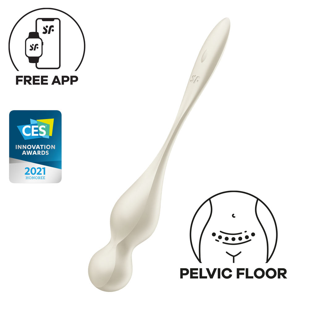 Satisfyer Love Birds 1 USB rechargeable pelvic floor trainer with app control and ergonomic design for Kegel exercises.