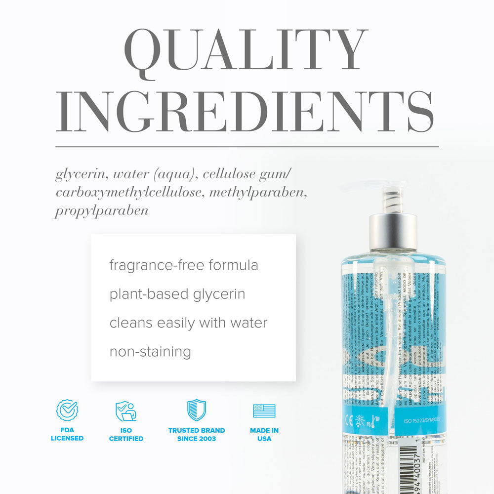 JO H2O Original Lube - 480 mL - Water Based Lubricant - 480 ml Bottle quality ingredients information