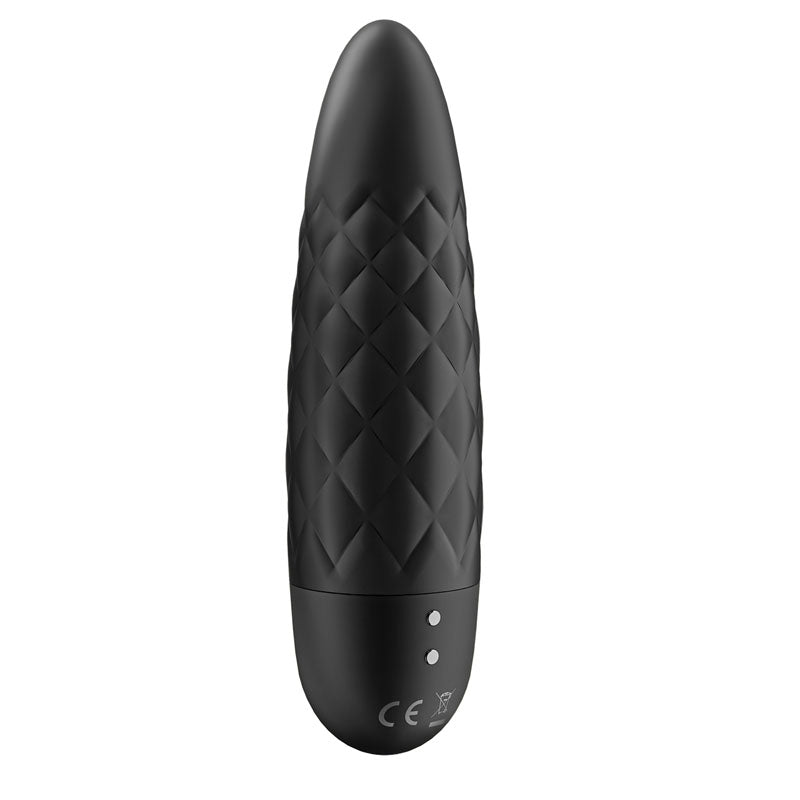 Satisfyer Ultra Power Bullet 5 - USB rechargeable bullet vibe in black with tufted texture for enhanced pleasure.