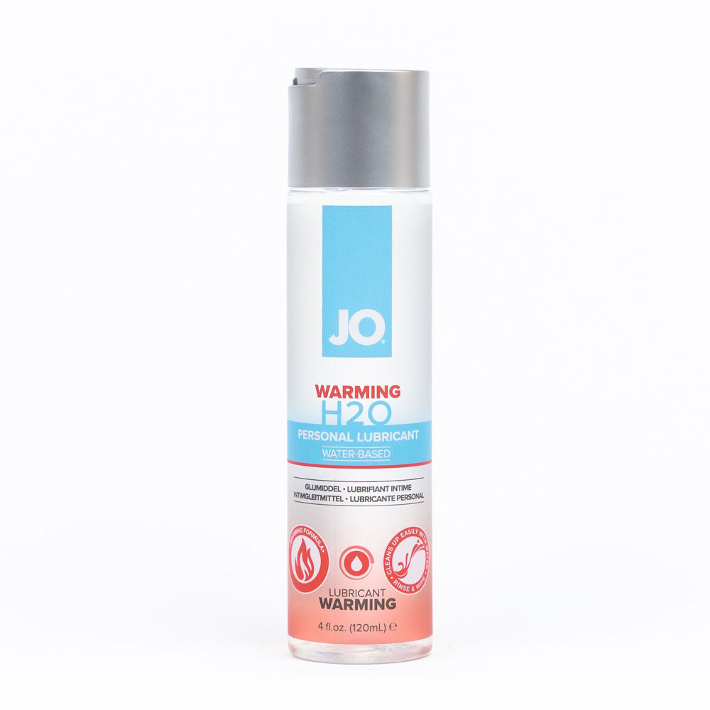 JO H2O Warming Lube 120 mL - Water Based Warming Lubricant bottle for enhanced intimate pleasure.