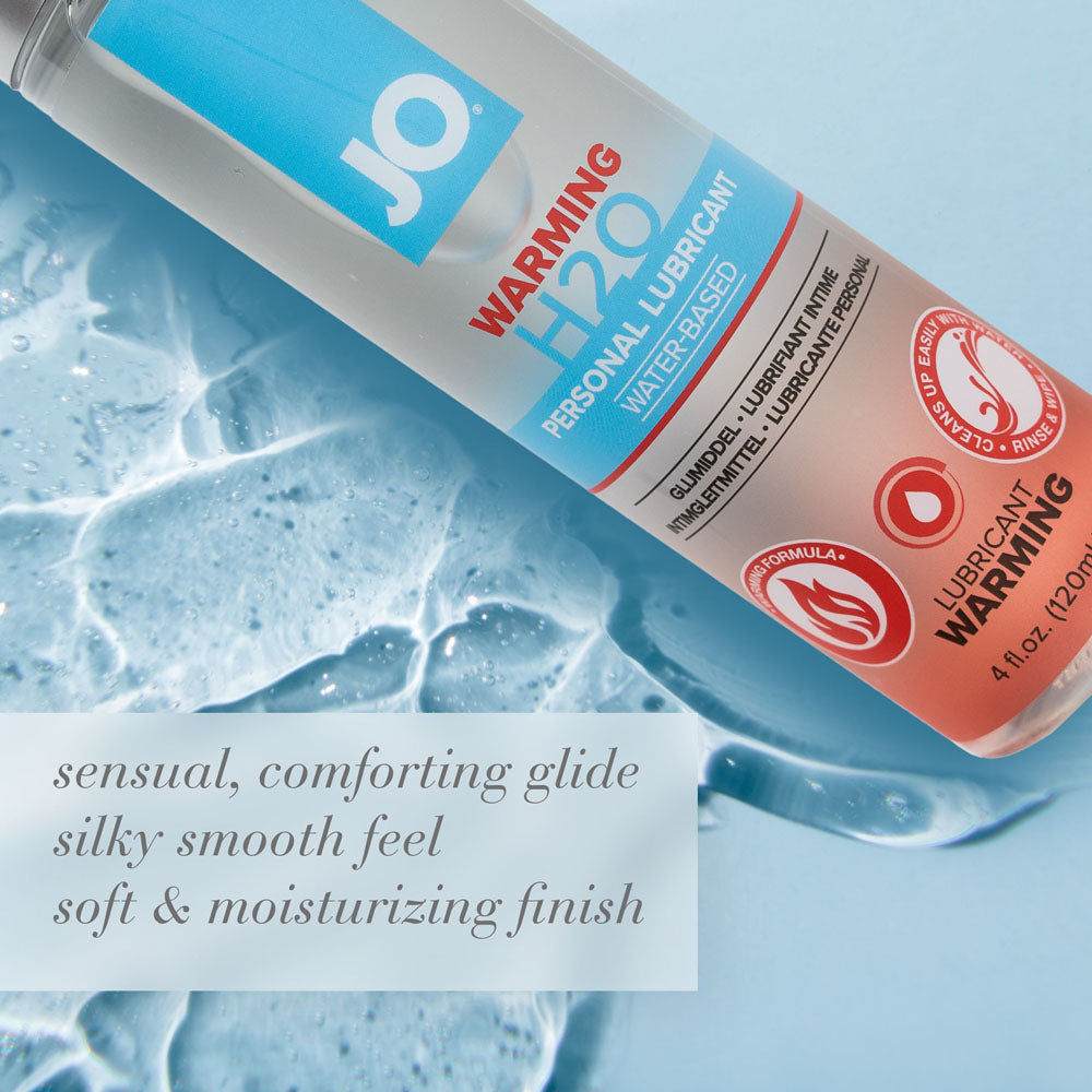 JO H2O Warming Lube - 120 mL - water based warming lubricant with silky smooth texture and moisturizing finish.