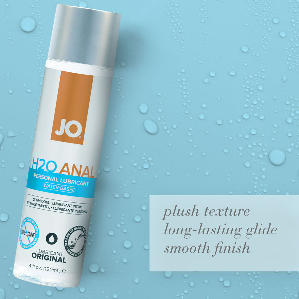 JO H2O Anal Lube - 60 mL - Water Based Anal Lubricant - 60 ml Bottle with plush texture and long-lasting glide.