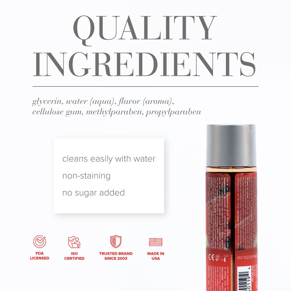 Quality ingredients for JO H2O Succulent Watermelon Lube - 120 mL - Watermelon Flavoured Water Based Lubricant - 120 ml Bottle.
