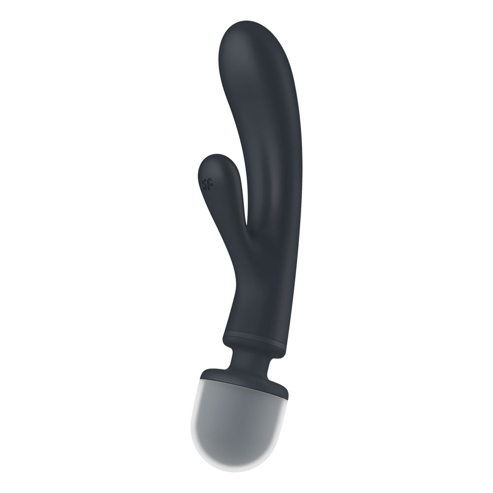 Satisfyer Triple Lover - Grey USB rechargeable rabbit vibrator and massage wand with three powerful motors.