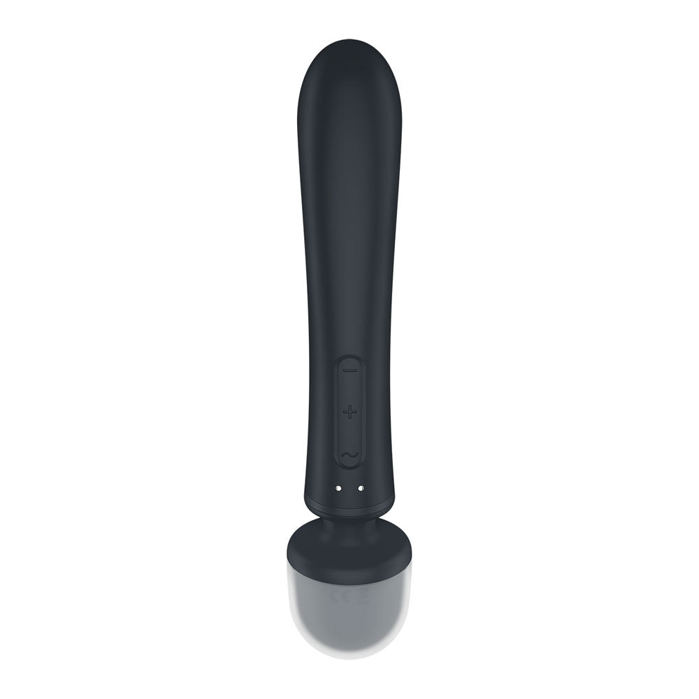 Satisfyer Triple Lover, a USB rechargeable rabbit vibrator and massage wand in sleek grey design.