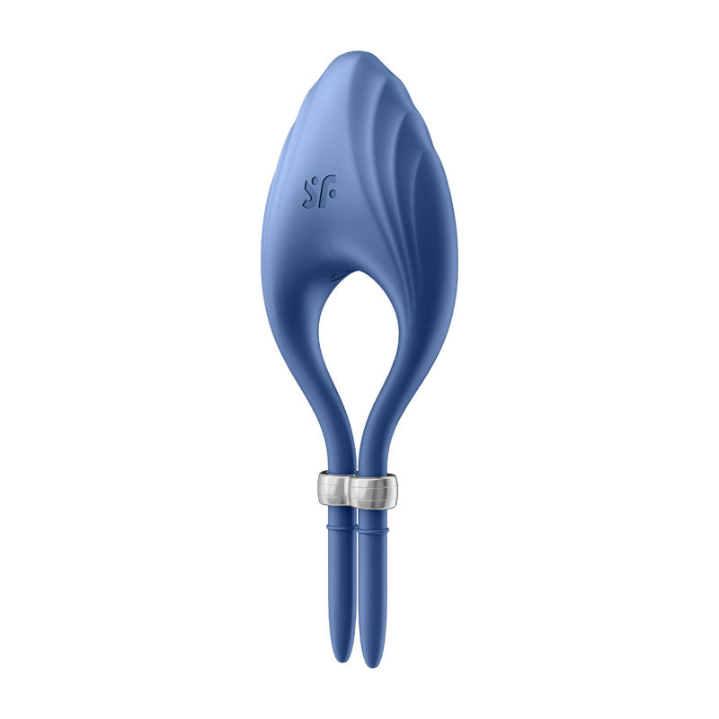 Satisfyer Duelist - Vibrating Adjustable Lasso Cock Ring in blue color with stylish design.