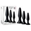 Adam & Eve silicone booty boot camp training kit with 3 graduated sizes of butt plug training kit for anal exploration.