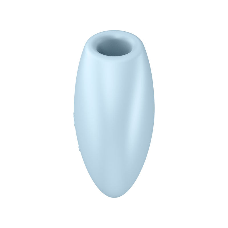 Satisfyer Cutie Heart USB rechargeable air pulsation vibrator in light blue, featuring a cute heart-shaped design.