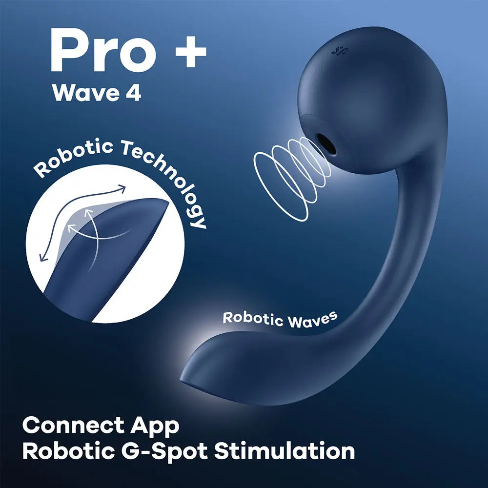 Satisfyer Pro+ Wave 4 -  USB Rechargeable Vibrator with Air Pulse Stimulation and App Control Satisfyer Discreet Intimate Essentials.