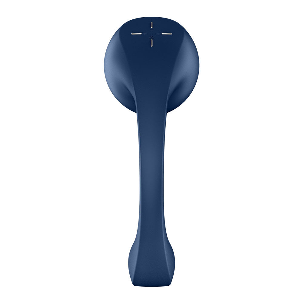 Satisfyer Pro+ Wave 4 USB rechargeable air pulse vibrator with ergonomic design and intuitive controls.