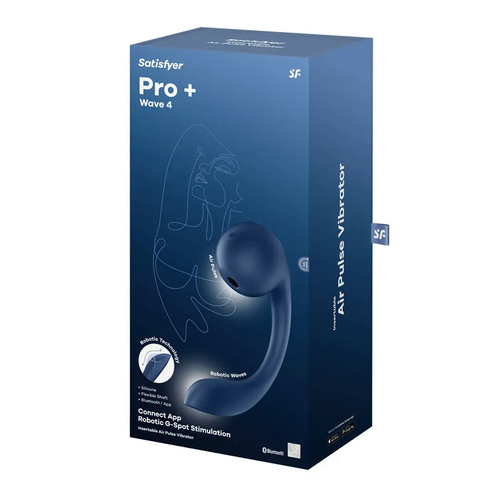 Satisfyer Pro+ Wave 4 -  USB Rechargeable Vibrator with Air Pulse Stimulation and App Control Satisfyer Discreet Intimate Essentials.