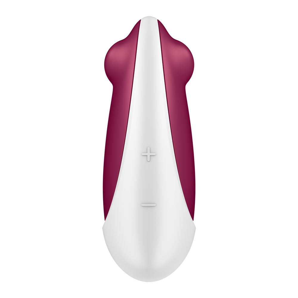 Satisfyer Spot On 3 - Berry USB Rechargeable Stimulator top view with colorful design for intimate essentials for her.