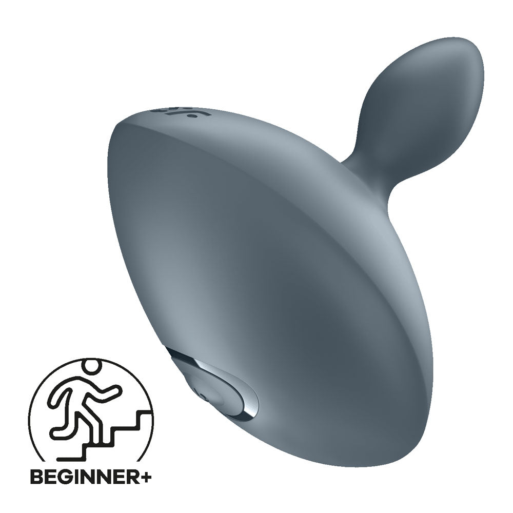 Satisfyer Booty Absolute Beginners 4 - Grey USB Rechargeable Vibrating Butt Plug for novice anal play.